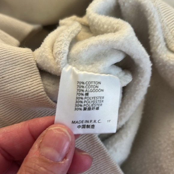 Brandy Melville Cream Cotton Crewneck Long Sleeve Sweatshirt with Pockets XXL - Picture 10 of 10